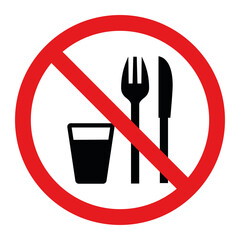 Food prohibition sign Vector illustration