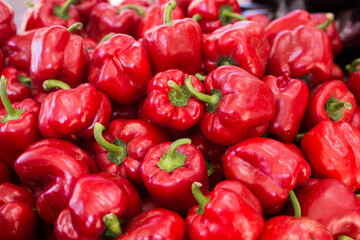 red pepper on market counter