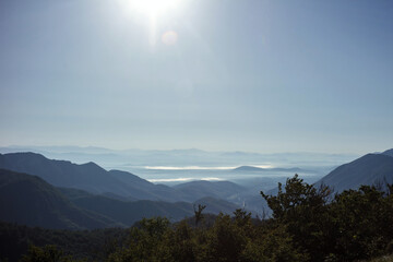 View on mountains after sunrise in croatian national park Velebit.