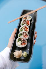 Mixed, various sushi and Japanese food