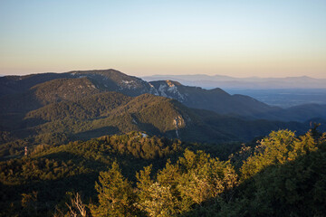 Sunset from the top of mountains in Velebit national park.