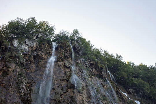 Plitvice lakes waterfalls in national park in Croatia.