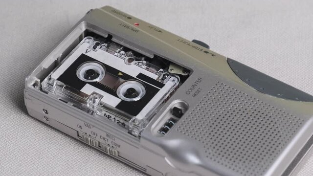 Sound Recording on a Hand-Held Portable Vintage Microcassette Recorder