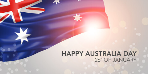 Obraz na płótnie Canvas Happy Australia day vector banner, greeting card.