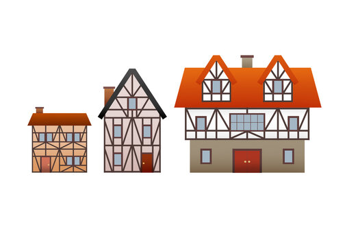 A three sizes three style of traditional German houses