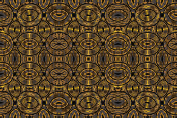 Colorful African fabric - Patchwork of patterns, illustration 