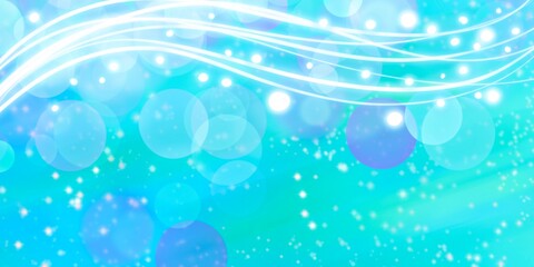 Sfondo color turchese azzurro con bokeh e stelle