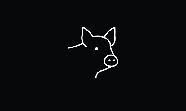 recommend clip art: Minimal Pig vector logo design