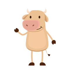 Ox character design. Ox cartoon on white background.