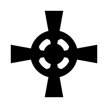 Celtic cross icon on white.