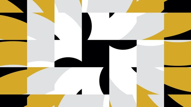 Abstract tiles in trendy natural color palette variation. Simple geometric motion graphic background. Seamless animation with basic shapes