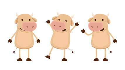 Ox character design. Ox cartoon on white background.