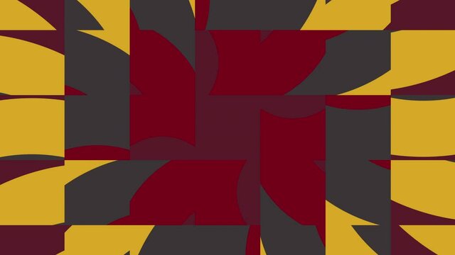 Abstract tiles in trendy natural color palette variation. Simple geometric motion graphic background. Seamless animation with basic shapes