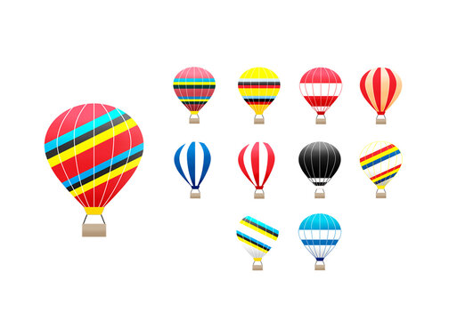 A group of colorful hot air balloons over the sky