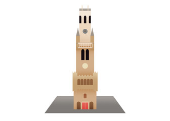 A medieval bell tower in Bruges Belgium, Belfry of Bruges