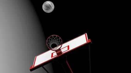 Basketball and Particles. 3D illustration. 3D high quality rendering. 3D CG.	
