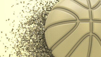 Basketball and Particles. 3D illustration. 3D high quality rendering. 3D CG.	
