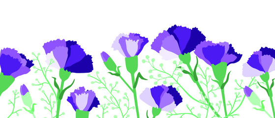 Purple flowers in vector, can be used as a decoration, picture, wish or gift