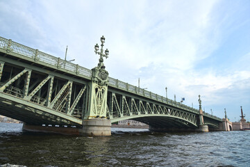Fototapeta na wymiar Neva River and Trinity Bridge