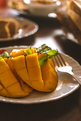 Mango and mint dessert