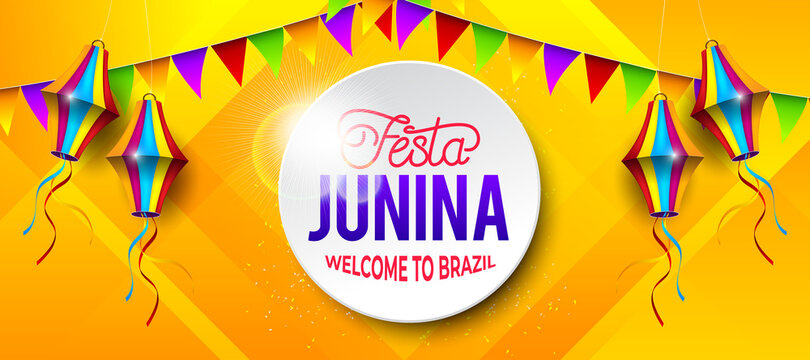 Festa Junina Background. Welcome to Brazil