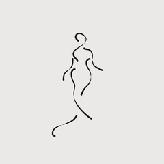silhouette of a woman fashion vector logo