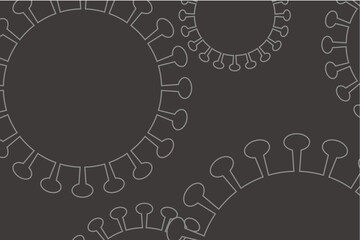 Abstract background with corona virus, simple and monotone