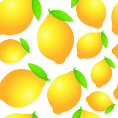 Lemon Emoji Pattern. Citrus Fruit Seamless Background Symbols. Silhouette Emoticon Vegetable Design Vector.