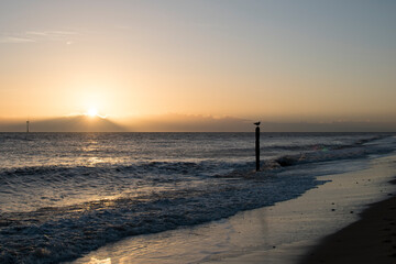 Early morning sun at Caister-on-sea, Great Yarmouth, Norfolk.