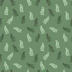 Fototapeta na wymiar green plants vector pattern minimalistic