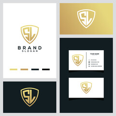 SL letter shield logo concept designs