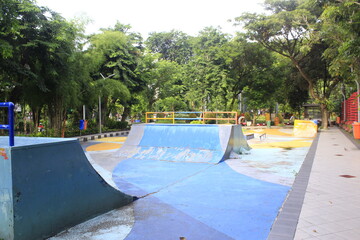 skateboard park in the middle city