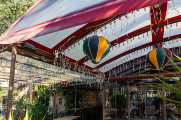 Decorated for  the celebration of Christmas Sderot Ben Gurion Street in the Haifa city in northern Israel