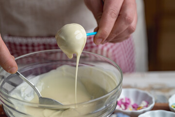 Chocolate cake pops with sprinkles