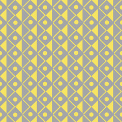 Seamless pattern in trend colors. With abstract figures from squares and circles. Graphic modern print. Simple vector texture