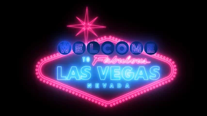 Crédence de cuisine en verre imprimé Las Vegas Las Vegas sign over black background