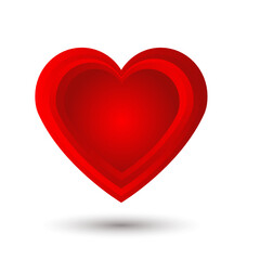 red heart isolated on white