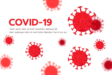 Illustration viruses, bacteria, cell infected organism, decreased immunity. Virus abstract background in space.