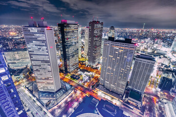 高層ビルが立ち並ぶ新宿の夜景