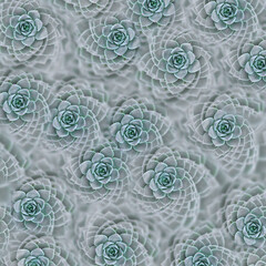 abstract background pattern with blue succulents