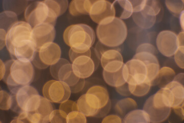 Bubbles bokeh in golden colors