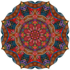 Colorful cute Mandalas. Decorative unusual round ornaments.