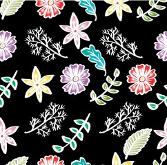 Abstract floral seamless pattern background