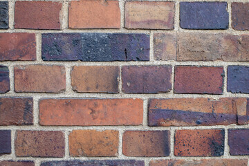 Texturmuster einer anderen farbigen Ziegelwand. Backsteinwand in verschiedenen Brauntönen