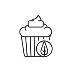 Matcha muffin color line icon. Pictogram for web page, mobile app, promo.