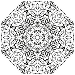 Colorful cute Mandalas. Decorative unusual round ornaments for coloring.