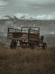Naklejka premium tractor in the field
