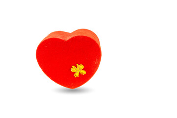 Red heart shaped gift box