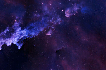 Fototapeta premium A blue galaxy with stars and nebulae. Elements of this image were furnished by NASA.