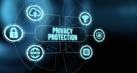 Internet, business, Technology and network concept. Cyber security data protection business technology privacy concept.
